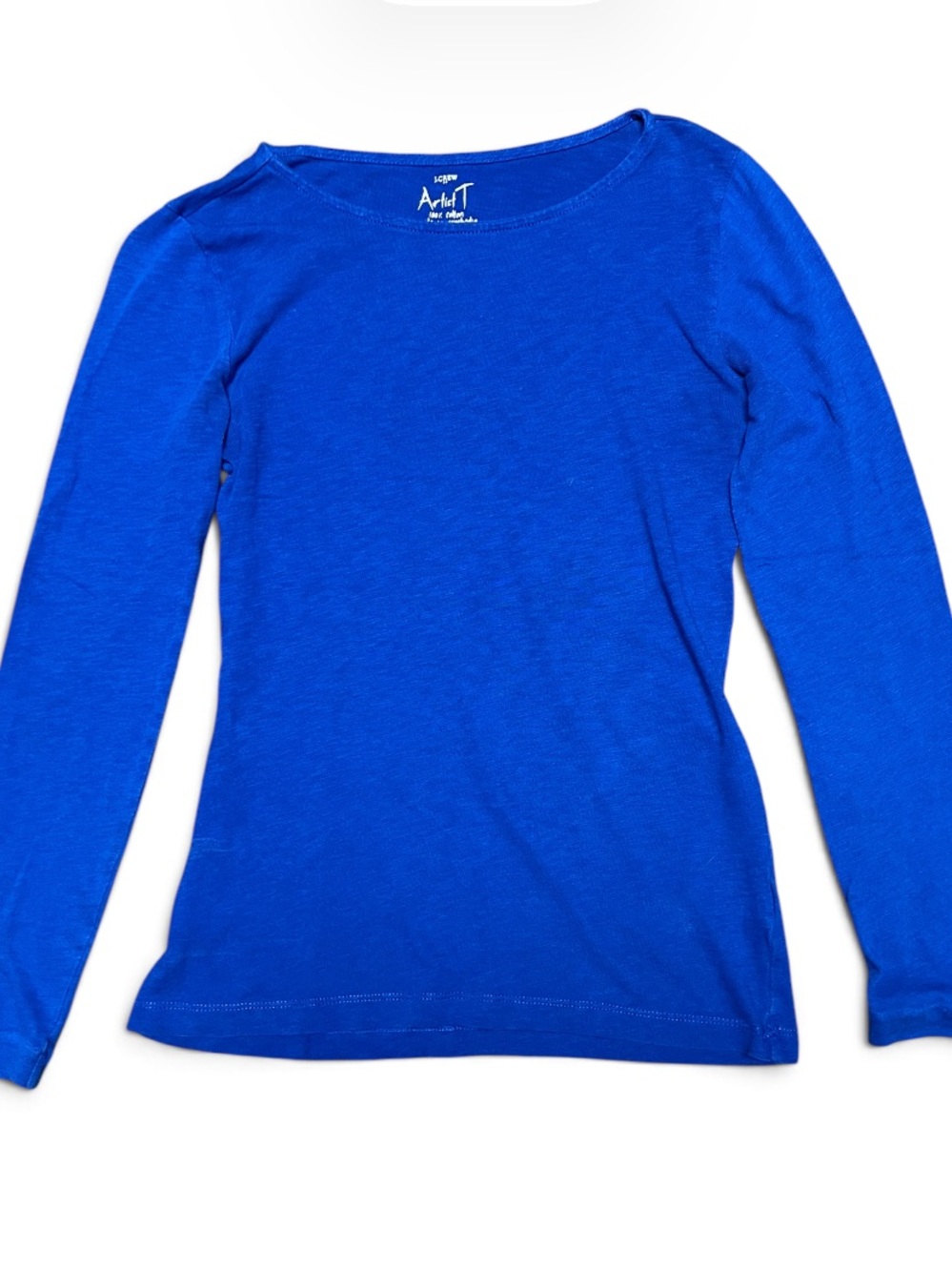 J. Crew Artist tee Cobalt Blue Long-Sleeve Crewneck Sweater